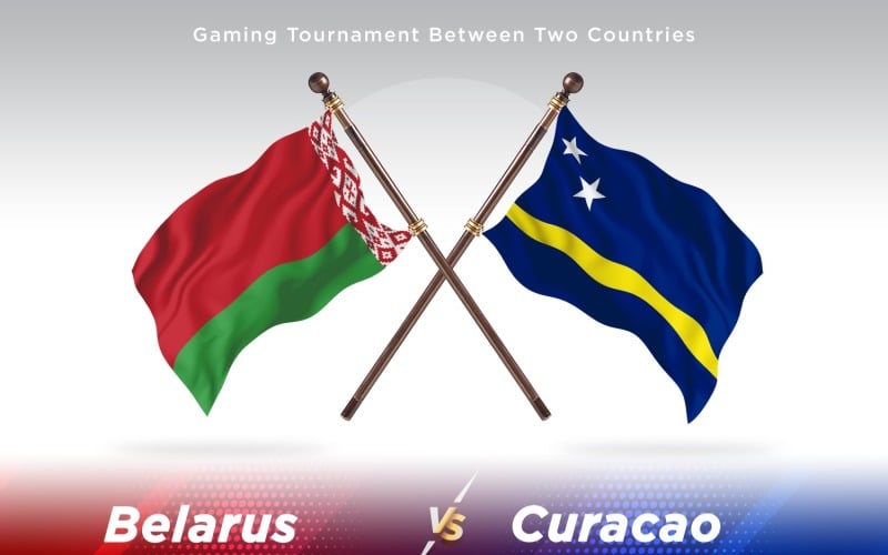 Belarus versus curacao Two Flags Illustration