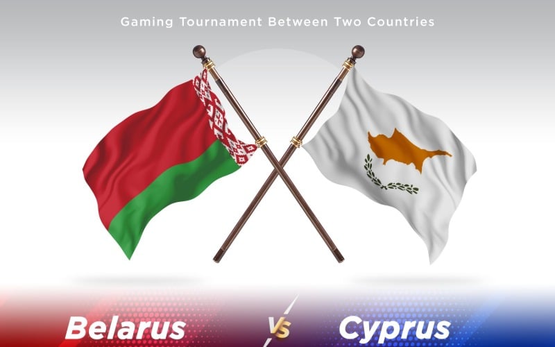 Belarus versus Cyprus Two Flags Illustration
