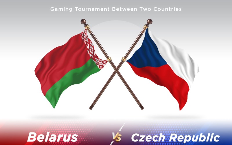 Belarus versus Czech republic Two Flags Illustration