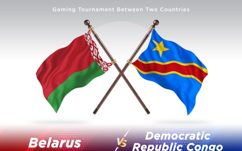 Belarus versus democratic republic Of The Congo Two Flags Illustration