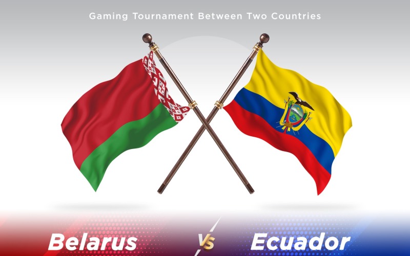 Belarus versus Ecuador Two Flags Illustration