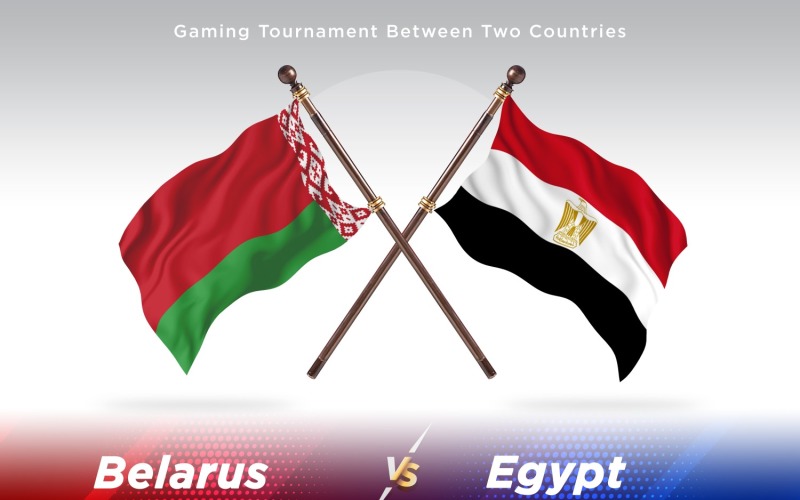 Belarus versus Egypt Two Flags Illustration