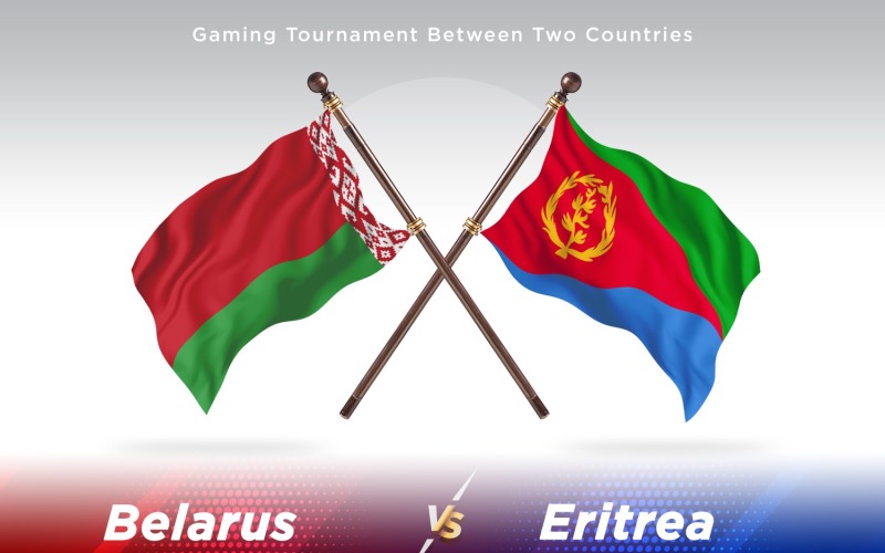 Belarus versus Eritrea Two Flags Illustration
