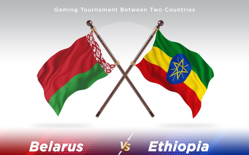 Belarus versus Ethiopia Two Flags Illustration