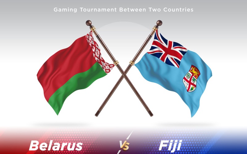 Belarus versus Fiji Two Flags Illustration