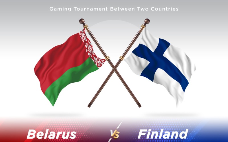 Belarus versus Finland Two Flags Illustration