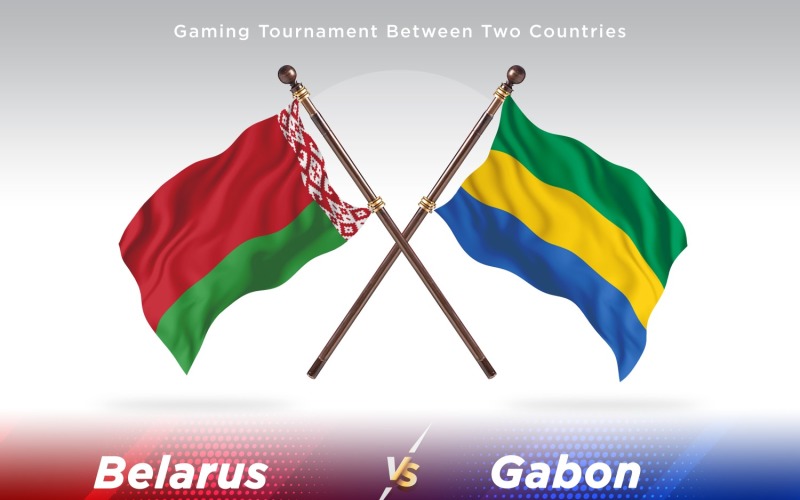 Belarus versus Gabon Two Flags Illustration