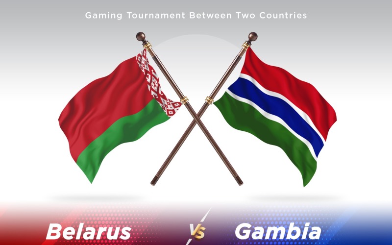 Belarus versus Gambia Two Flags Illustration