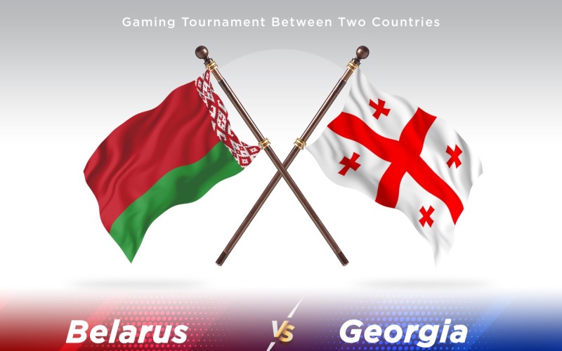 Belarus versus Georgia Two Flags Illustration