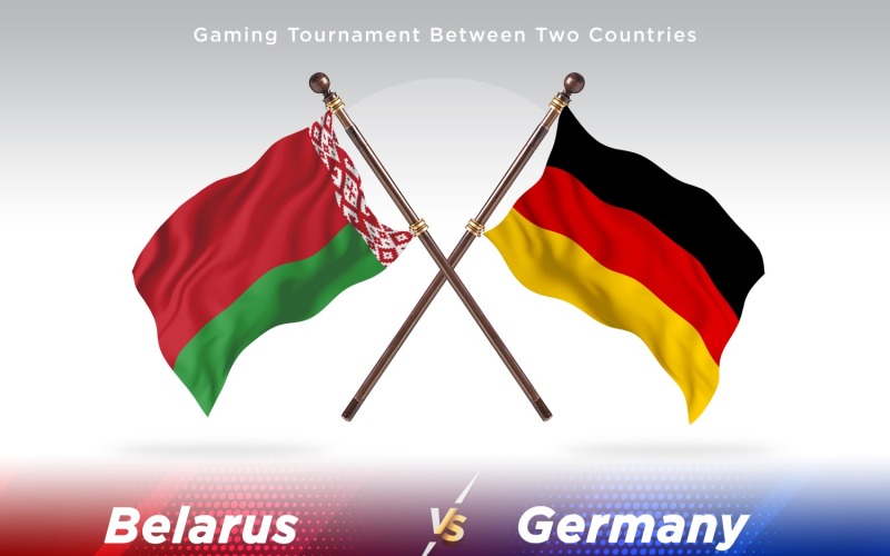Belarus versus Germany Two Flags Illustration