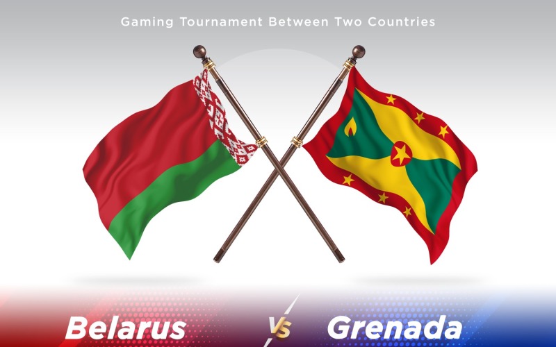 Belarus versus Grenada Two Flags Illustration
