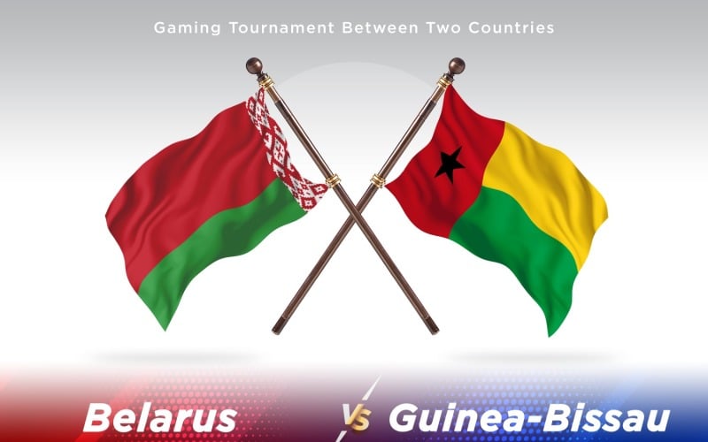 Belarus versus Guinea-Bissau Two Flags Illustration