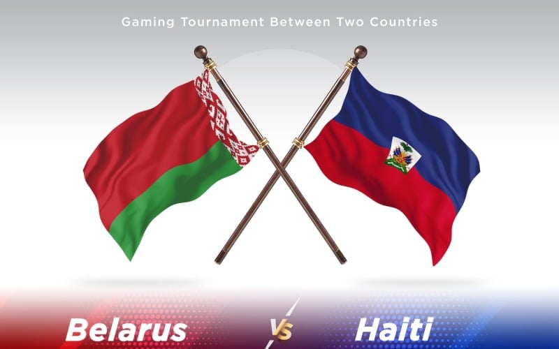 Belarus versus Haiti Two Flags Illustration