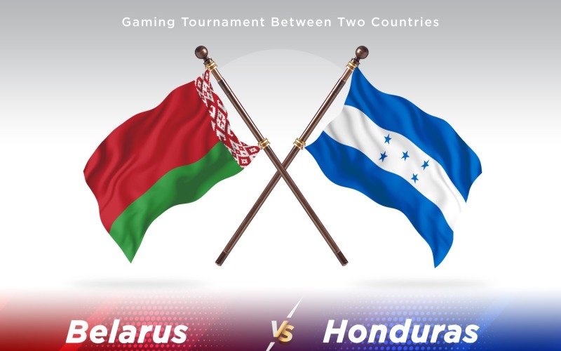 Belarus versus Honduras Two Flags Illustration