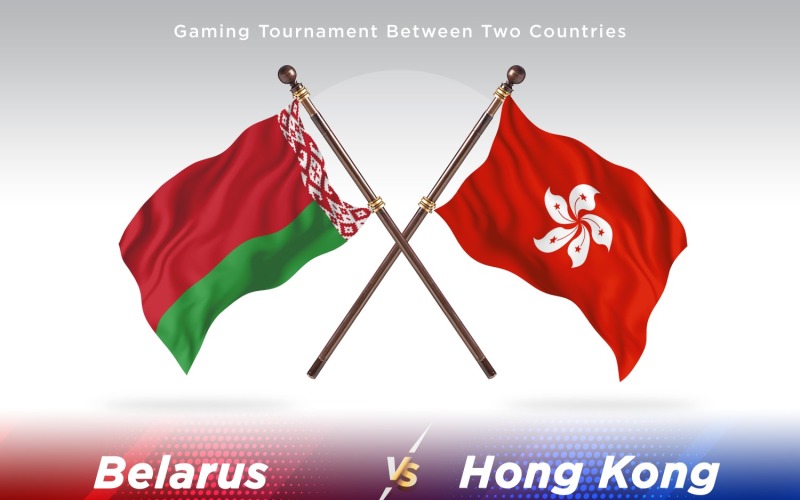 Belarus versus Hong Kong Two Flags Illustration