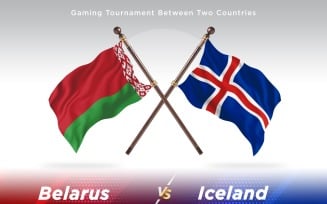 Belarus versus Iceland Two Flags