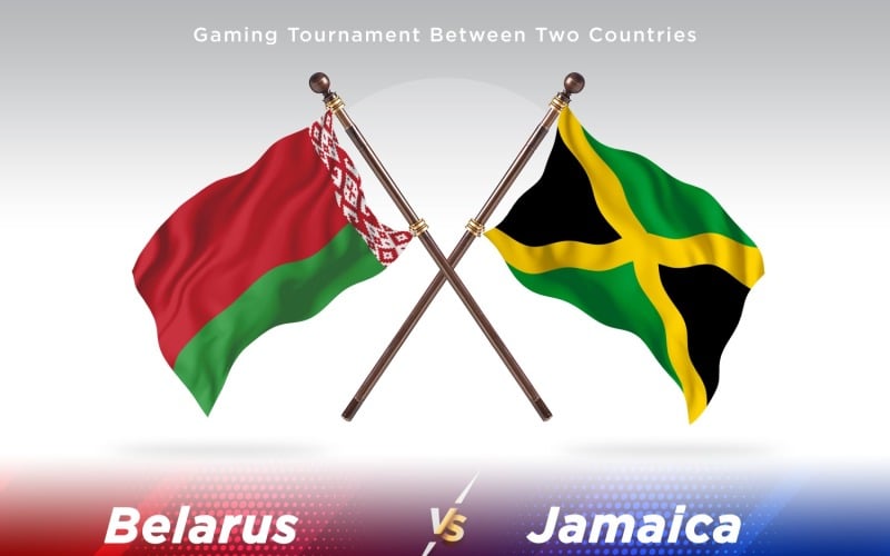 Belarus versus Jamaica Two Flags Illustration
