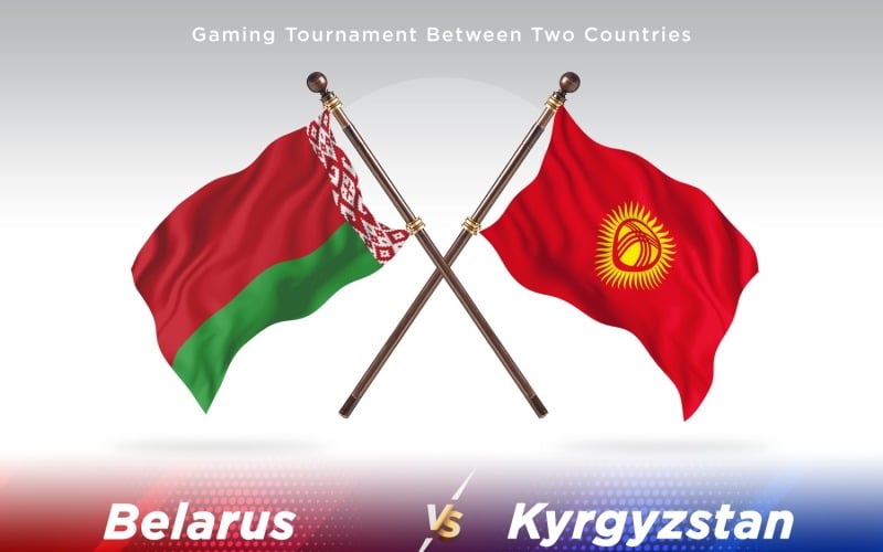 Belarus versus Kyrgyzstan Two Flags Illustration