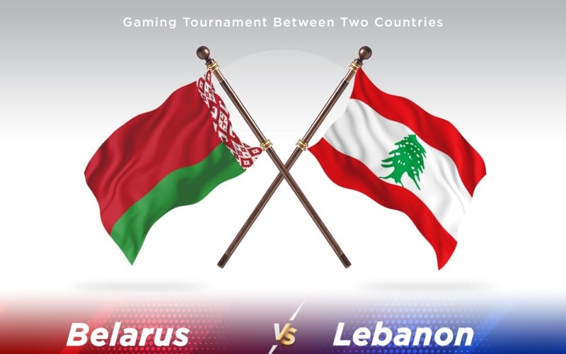 Belarus versus Lebanon Two Flags Illustration