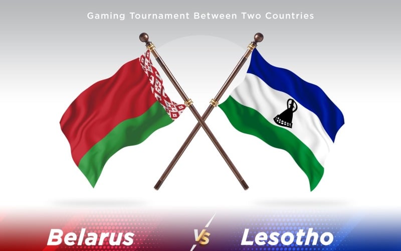 Belarus versus Lesotho Two Flags Illustration