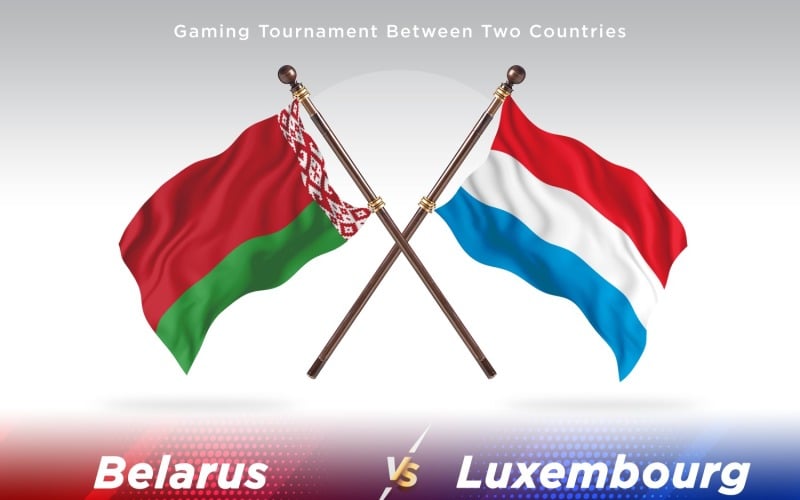 Belarus versus Luxembourg Two Flags Illustration