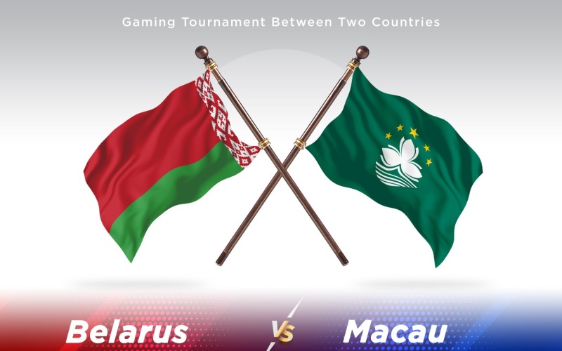 Belarus versus Macau Two Flags Illustration