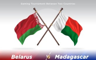 Belarus versus Madagascar Two Flags