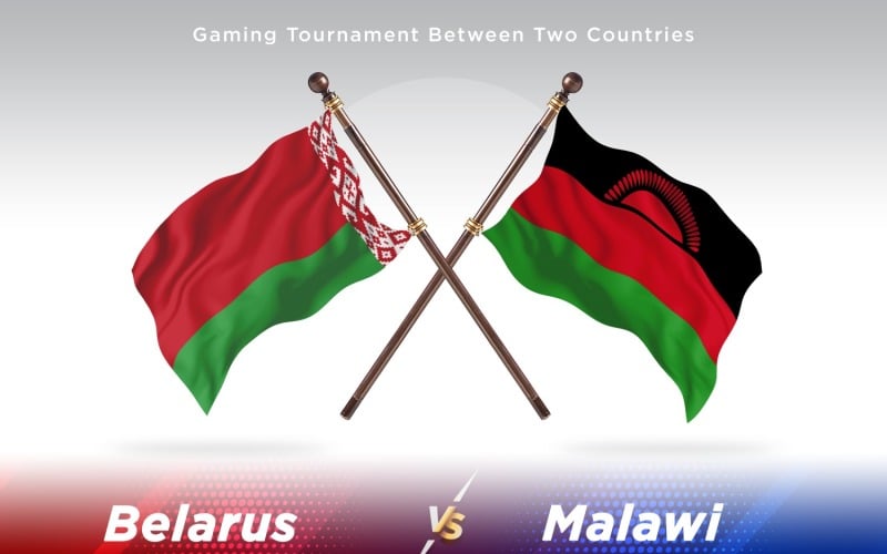 Belarus versus Malawi Two Flags Illustration