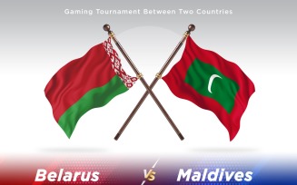 Belarus versus Maldives Two Flags