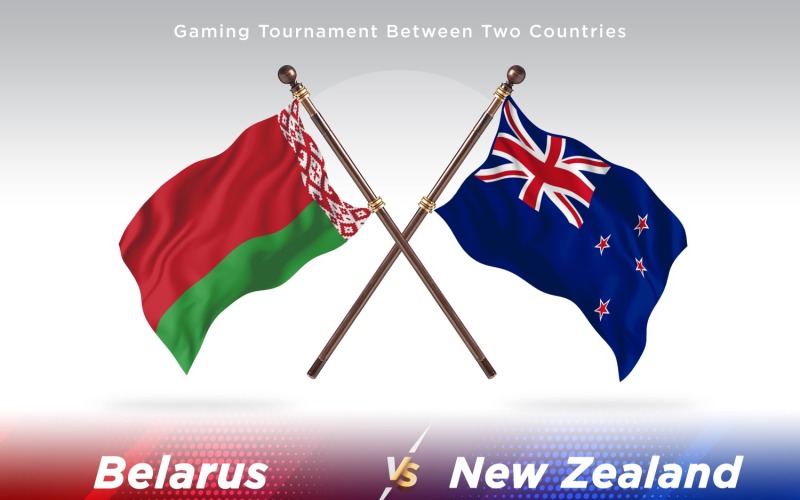 Belarus versus new Zealand Two Flags Illustration