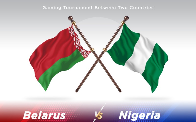 Belarus versus Nigeria Two Flags Illustration