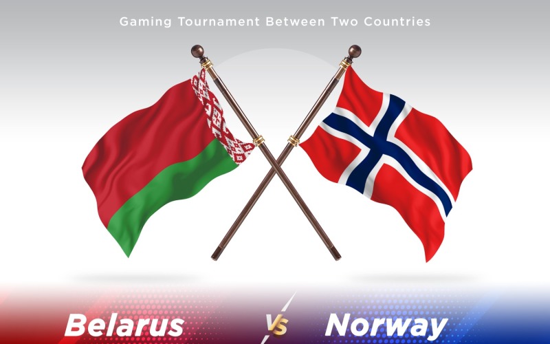 Belarus versus Norway Two Flags Illustration
