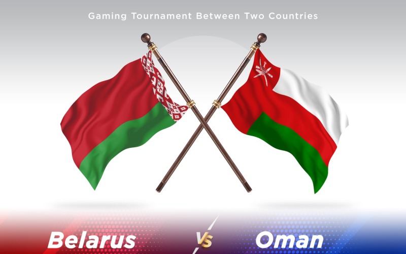 Belarus versus Oman Two Flags Illustration