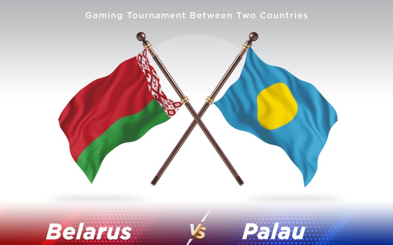 Belarus versus Palau Two Flags Illustration