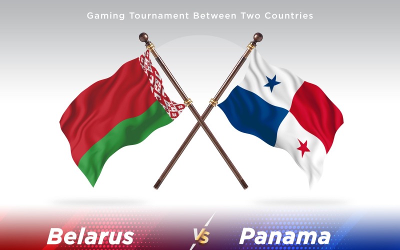 Belarus versus panama Two Flags Illustration
