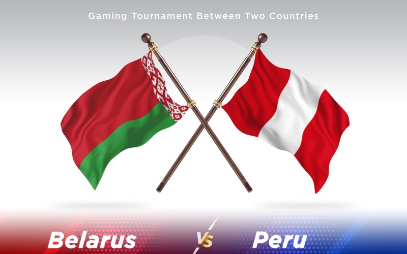 Belarus versus Peru Two Flags Illustration