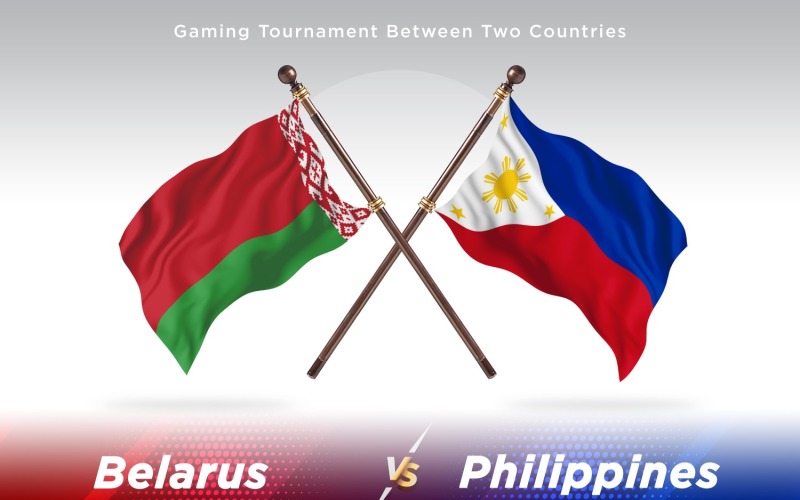 Belarus versus Philippines Two Flags Illustration