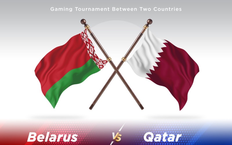 Belarus versus Qatar Two Flags Illustration