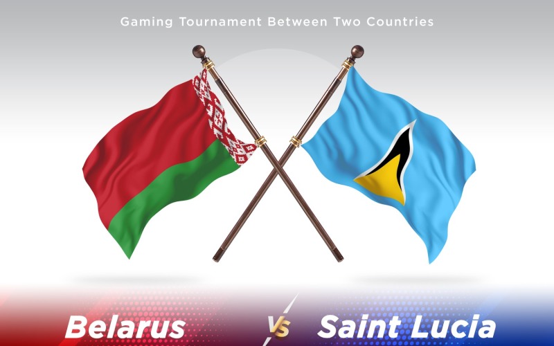 Belarus versus saint Lucia Two Flags Illustration