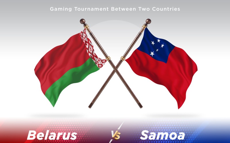 Belarus versus Samoa Two Flags Illustration