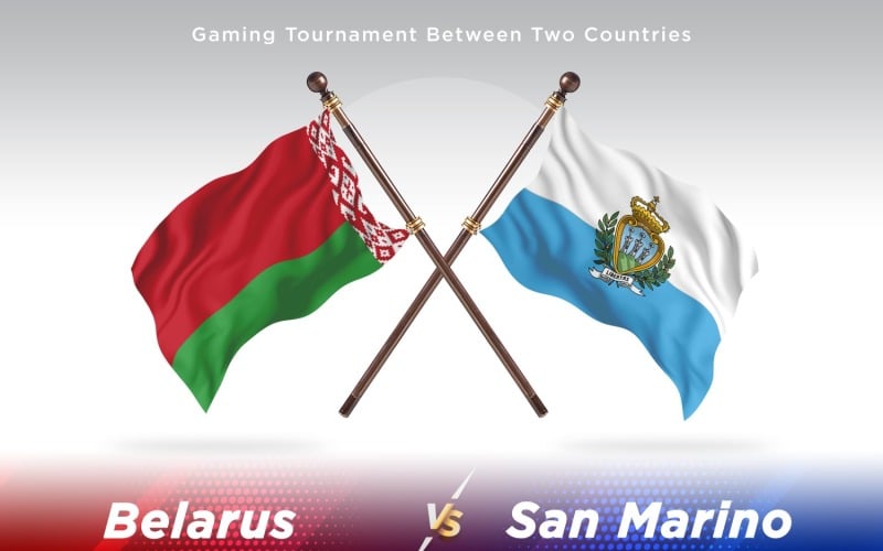 Belarus versus san Marino Two Flags Illustration