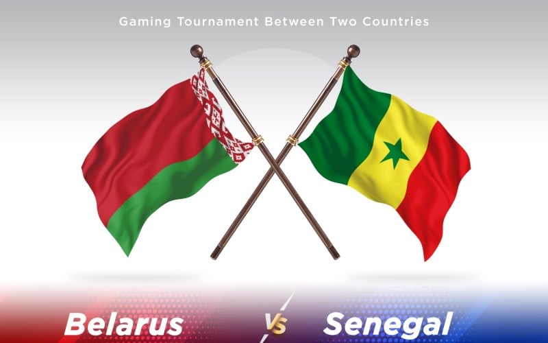 Belarus versus Senegal Two Flags Illustration
