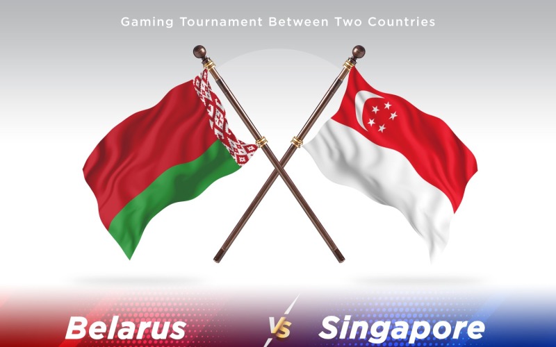Belarus versus singapore Two Flags Illustration