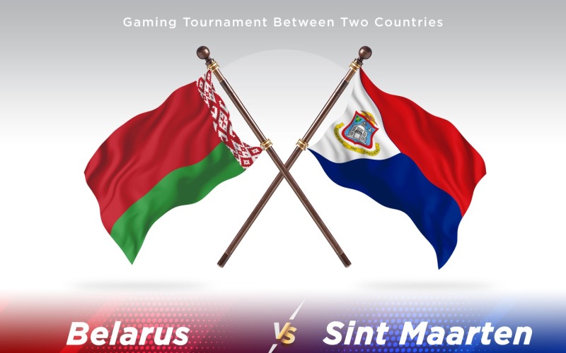 Belarus versus Sint marten Two Flags Illustration