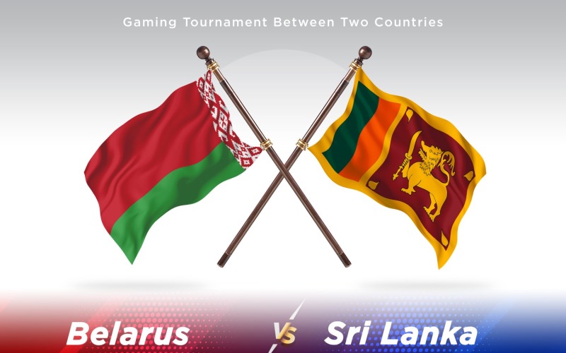 Belarus versus Sri Lanka Two Flags Illustration