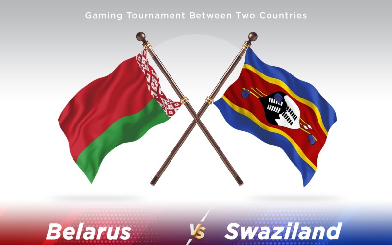 Belarus versus Swaziland Two Flags Illustration
