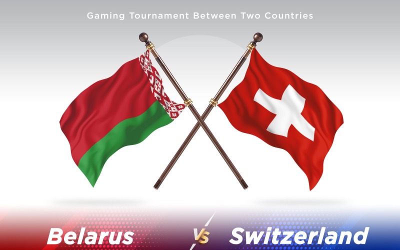 Belarus versus Switzerland Two Flags Illustration