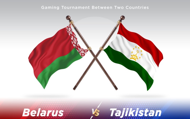 Belarus versus Tajikistan Two Flags Illustration