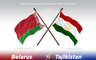 Belarus versus Tajikistan Two Flags