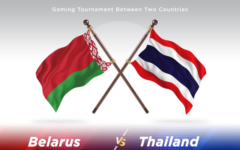 Belarus versus Thailand Two Flags Illustration